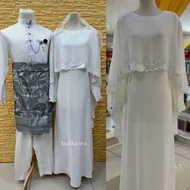 BAJU NIKAH DRESS MUSLIMAH ADEERA PUTIH OFF WHITE - COUPLE SET SEDONDON / DRESS NIKAH PLUS SIZE SAIZ 