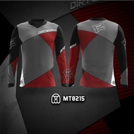 Kaos Jersey sepeda DIRTWORKS MTB downhill lengan panjang v neck custom free nickname MT0215 XS-XL