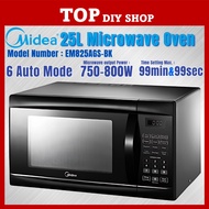 Midea Pemanas Lauk 25L Microwave Oven EM825AGS-BK