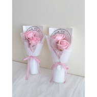 2 stalks soap rose rose bouquet Valentine day Mother day Birthday Gift