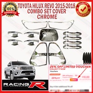 Toyota Hilux Revo 2015 to 2018 4x2 Garnish Cover Combo Set Chrome [Free TRD Door Guard] 2016 2017 ( Car Accessories )