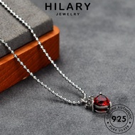 HILARY JEWELRY Original Ruby Necklace Crown Sterling Korean For 925 Women Chain Rantai Silver 純銀項鏈 Perak Perempuan Vintage Accessories Pendant Leher N45