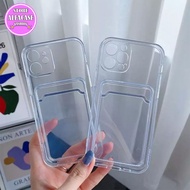 Case Wallet REALME C11 2021 C12 C21 C20 C3  Casing slot Hp Bening Transparent Soft Case TPU Clear Phone Card Holder03