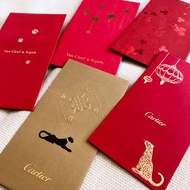 Cartier卡地亞金色紅色/TIFFANY &amp; Co./Van Cleef &amp; Arpels紅包袋（一組5款各1封）