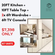 Kitchen + Table Top + 2 Wardrobe + TV Console