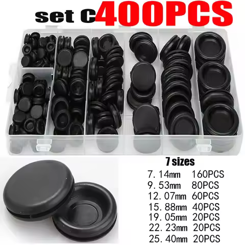 170/200/400pcs Rubber Grommet Assortment Firewall Hole Electrical Wire Grommet Gasket Kit for Wire P