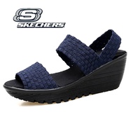 Skechers_รองเท้าแตะผู้หญิง Cali Rumbler Wave สตรี รองเท้าแตะส้นเตารีด ส้นสูง ทอรองเท้า - 31778-BBK
