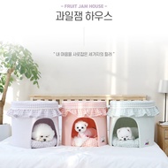 Korea jam jam jam Joint Model Kennel Cat Litter Removable Washable Plaid Cotton Linen Hut Candy Colo