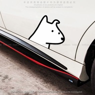 Single White Dog Cartoon Funny Stickers Funny Luggage Motorcycle Body Glass Decoration Reflective St