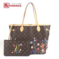 LOUIS VUITTONRFIC LV x TM 村上隆超扁平 Neverfull MM 單背包