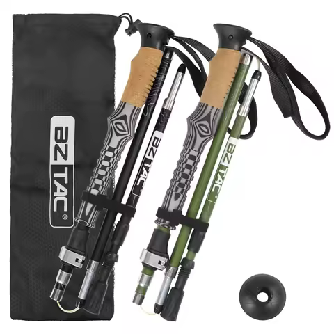 The New Foldable Trekking Pole Is Portable, Easy to Store, Freely Adjustable in Length, Sturdy, Stab
