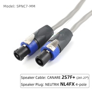 AVSSZ สายลำโพง 4 พิน ปลั๊ก NEUTRIK ลำโพง NL4FX CANARE 2S7F + 2S9F + DIY เครื่องขยายเสียงมืออาชีพกลาง