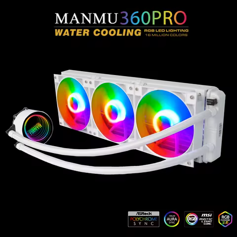 MANMU 360mm Water Cooler Rgb Gaming pc Cpu Cooler Cpu Aio Liquid Cooler For Computer