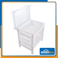 HOMEPRO SN DISH RACK 2 TIER WITH COVER 787 W36xD46xH55 CM WHITE