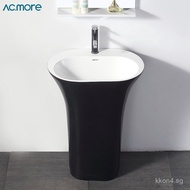 acmore Bathroom Pedestal Wash Basin Integrated Countertop Basin Balcony Floor-Standing Pedestal Basi