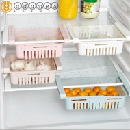 ADAMES Drawer Storage Rack, Retractable Anti-collision Freezer Crisper Box, Useful Keep Fresh Save Space Pull-out Refrigerator Storage Basket Kitchen