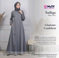 Gamis Katun MUTIF SAFIQA STEEL GREY || Gamis Hitam Polos