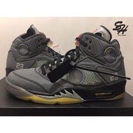 OFF-WHITE x NIKE AIR JORDAN 5 RETRO SP 聯名 黑蟬翼 黑灰 CT8480-001