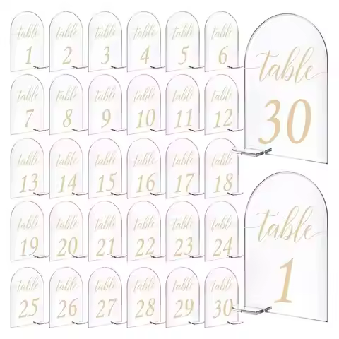 A60zarch Seating Signs Wedding Table Number 1-30,4 X 6 Inches For Wedding Banquets, Parties, Restaur