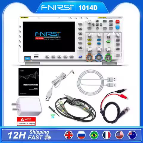 FNIRSI 1014D Digital Oscilloscope DDS Signal Generator,100X High Voltage Probe,2 Channels 100Mhz Ban