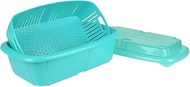 Hutzler 376TU Saver Set fruit keeper, 2 quarts, Turquoise