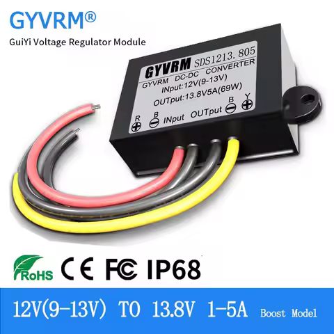 GYVRM 12V to 13.8V 14V DC DC Step Up 1A 2A 3A 4A 5A Non Isolated Boost Power Converter 12 Volts to 1