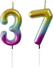 2.36" 37th 73th Number Candles Birthday Gifts for Women Men Birthday Decorations Birthday Candles Nu