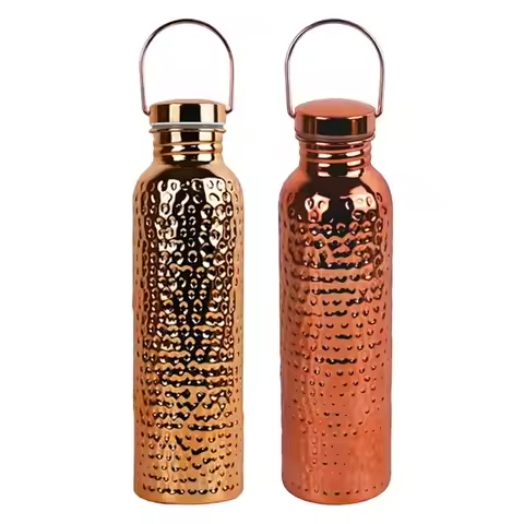 800ml sports gym water cup bottle Copper Water Bottle Stainless Steel Portable Leakproof Reusable Fl