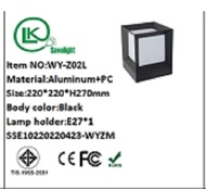 ไฟหัวเสา ทรงสี่เหลี่ยม แถมฟรี หลอดE27 13W รองรับไฟบ้าน220v เปลี่ยนหลอดได้ขั้ว E27 มาตรฐาน วัสดุแข็งแ