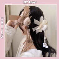 【READY STOCK AT MALAYSIA】Autumn And Winter Plush Hair Pins Tassel Large Clips Korean Bow Shark Clips
