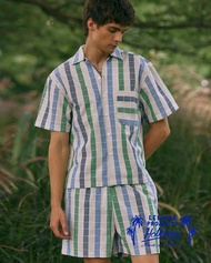 (LEISURE PROJECTS HOLIDAY) KAOMA SHIRT / OVERSIZE FIT SHIRT WITH NATURAL YARN FABRIC