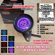 Spidometer Tachometer Bensin Rpm Digital Bulat