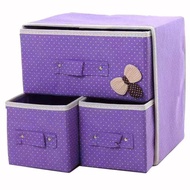 3 drawer Foldable Desktop Wardrobe Clothes Desk Storage Organizer for underwear Baby clothes