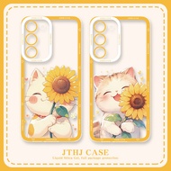 Phone Phone Case Protective Case ins Style Kitten Suitable for Galaxy Samsung S24ultra Phone Case S23S22 Sunflower S21S20FE Cute A73A72 Cartoon A55A54A53A52 Transparent Case A51A50A34