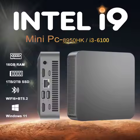 2026 Portable i9 Mini PC Computer Windows 11 Intel Core i9 8950HK 16GB 1TB Gaming Computer Dual-Band