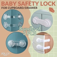 jw016[BUNDLE OF 5] Child Baby Safety Lock / Cupboard Lock / Drawer Lock