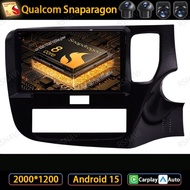 Car Radio Android 15 For Mitsubishi Outlander 3 III GF0W GF0W GG0W 2018 - 2021 DVD QLED BT Qualcomm 
