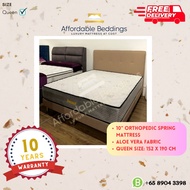 [SG Seller] Affordable Beddings 10-inch Orthopaedic Spring Mattress Bed Frame - Queen size
