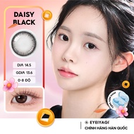 Kính áp tròng EYEIYAGI màu đen Daisy Black lens cận 3 tháng DIA 14.5mm có lệch độ (0-8)