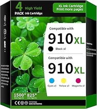 910XL Ink Cartridge 4-Pack Combo Pack Replacement for HP 910 | 910XL Ink Compatible with HP OfficeJe