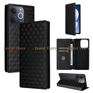 Casing for Realme Note 70 70T 4G Note70 Luxury Leather Flip Case Stereoscopic Lines Card  Slot Walle