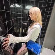 Chanel 寶藍色漆皮銀扣季節款限定CF中號25*15*7 99新配件盒子塵袋保卡