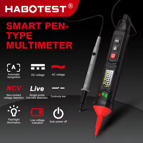 HABOTEST HT121 Digital Pen Type Multimeter DC AC Voltage Tester Smart Voltmeter 4000 Counts True RMS