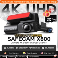 SAFECAM X800 4K WIFI Dual-Channel Dashcam 2160P Front + 1080P Rear Dashcam WIFI Control 24-H Recordi