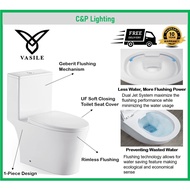 Vasile Rimless 1 Piece WC Toilet Bowl with Geberit Flushing Mechanism V-597