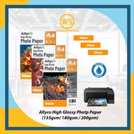 Photo Paper Glossy A4 / Allyco High Glossy Photo Paper A4 -135gsm/180gsm/200gsm
