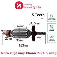 Roto Ruột Máy Khoan Roto Máy Khoan 2-24 5 răng (hàng theo máy) Điện máy Hoàng Quyên