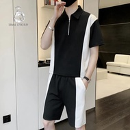 Uma STORE Men's Polo Suit with Zipper Collar Umi Cotton Cross Super Beautiful, Youthful and Dynamic 