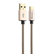 120CM USB-A TO TYPE C METALLIC 22 AWG CABLE - GOLD ( 65630 )  尼龍編織快速充電傳輸線 原装行貨