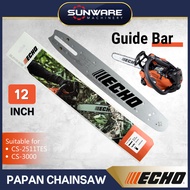 [ORIGINAL] Echo Guide Bar 12" / Papan Chainsaw Echo 12" - Echo CS2511 CS3000 (Made in Japan)